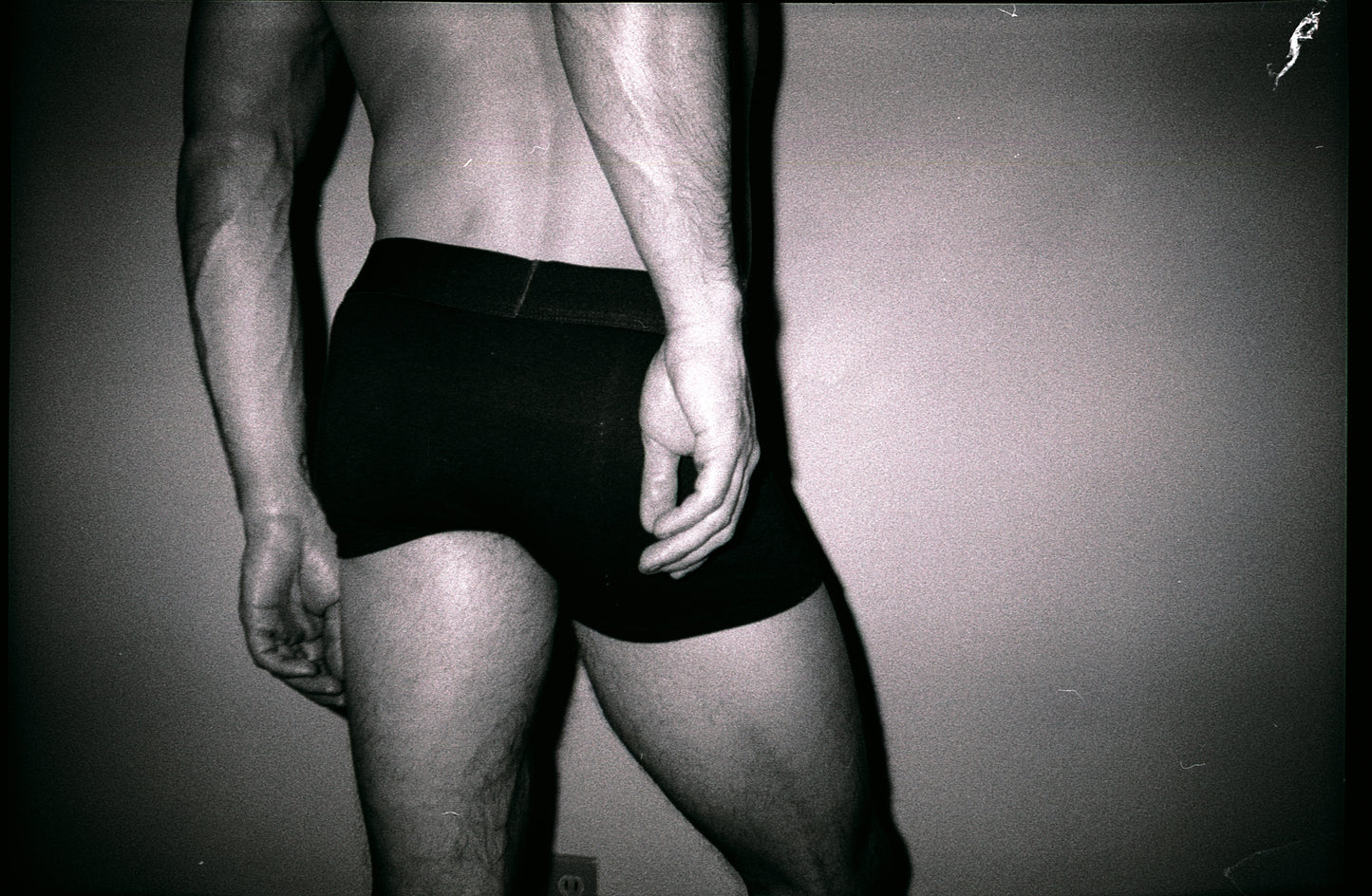 Men's Tencel black trunk with black elastic waistband