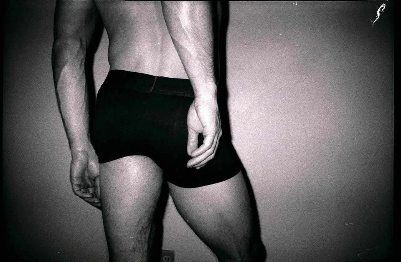 Men's Tencel black trunk with black elastic waistband